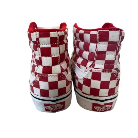 Vans Sk8-Hi Checkered red and white size 6 - Picture 3 of 7
